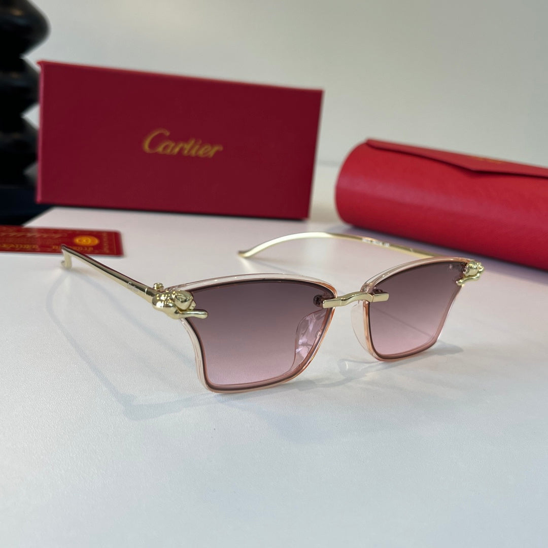 Cartier Lightweight Metal Rimless Silver Lens Sunglasses for Men & Wo - 372272