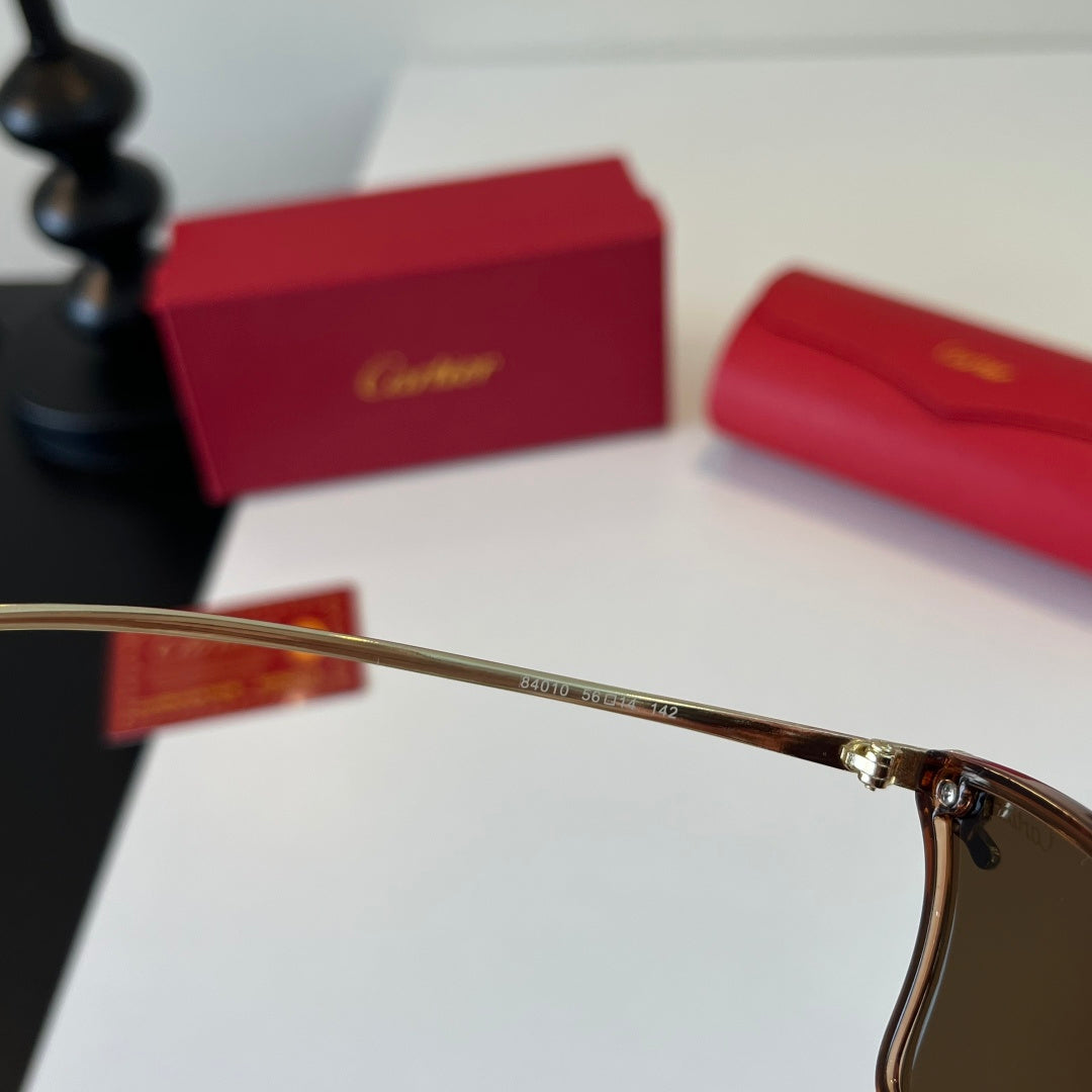 Cartier Lightweight Metal Rimless Brown Lens Sunglasses for Men & Wom - 415919 - detail image 9