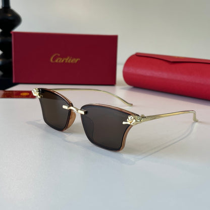 Cartier Lightweight Metal Rimless Brown Lens Sunglasses for Men & Wom - 415919 - detail image 3