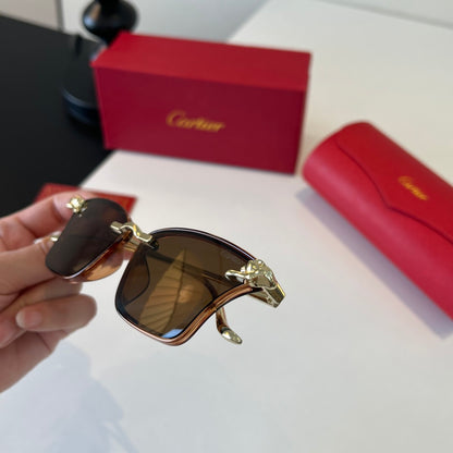 Cartier Lightweight Metal Rimless Brown Lens Sunglasses for Men & Wom - 372275 - detail image 6