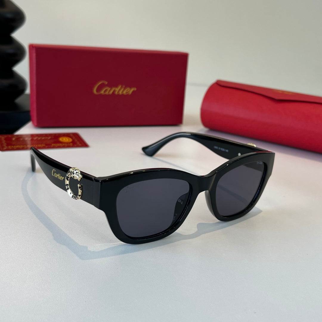 Cartier Fashion Black Lens Sunglasses for Men & Women - 415865
