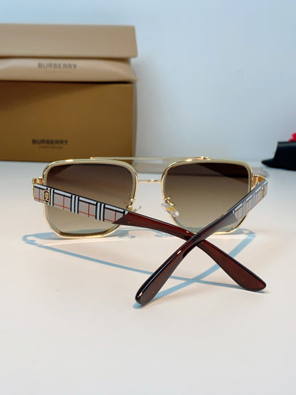 Burberry Metal Square Brown Lens Sunglasses for Men - detail image 2