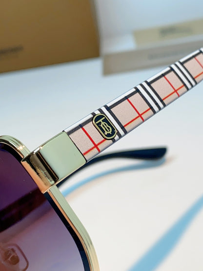Burberry Metal Square Blue Lens Sunglasses for Men - 382872 - detail image 8