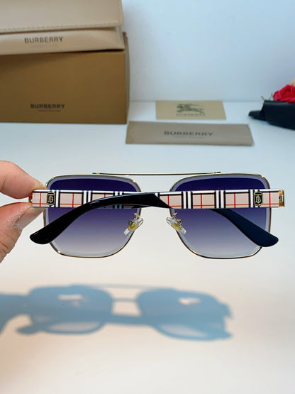 Burberry Metal Square Blue Lens Sunglasses for Men - 382872 - detail image 5