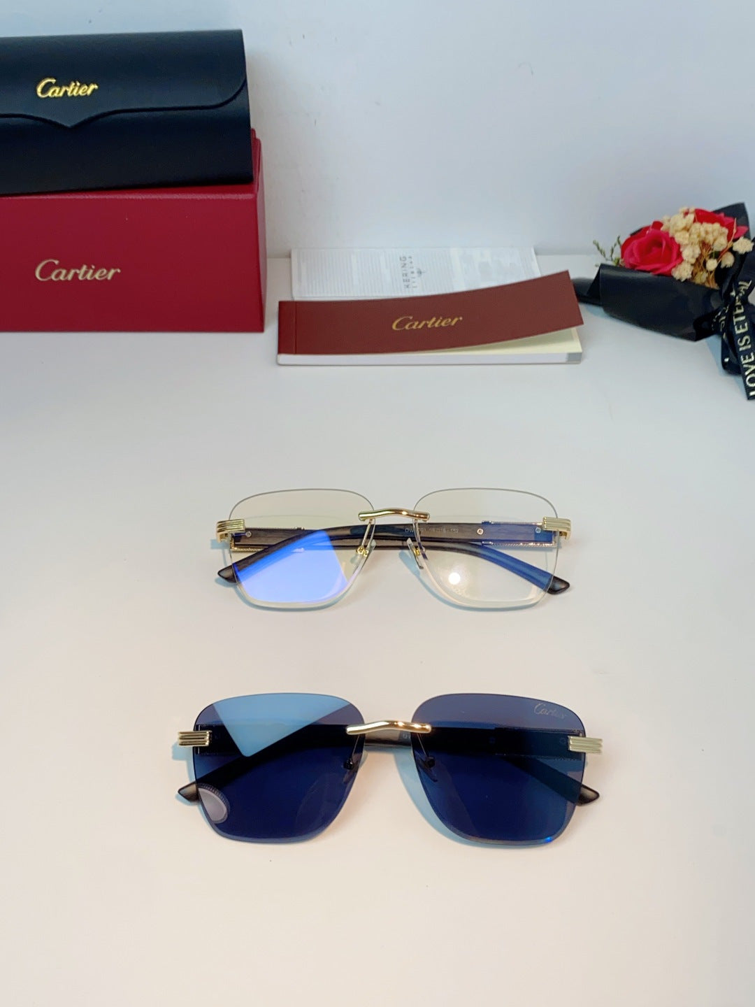 Cartier Lightweight Rimless Silver Lens Sunglasses for Men & Women - 358572 - detail image 13