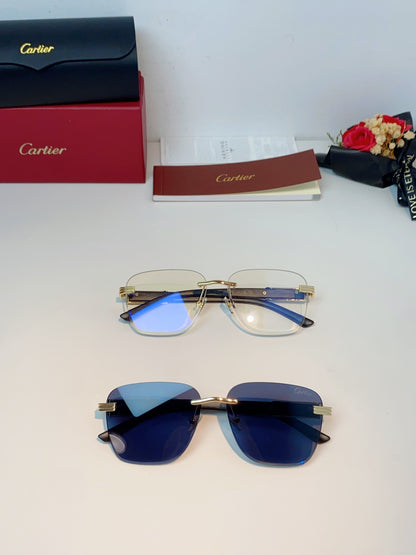 Cartier Lightweight Rimless Silver Lens Sunglasses for Men & Women - 358572 - detail image 13