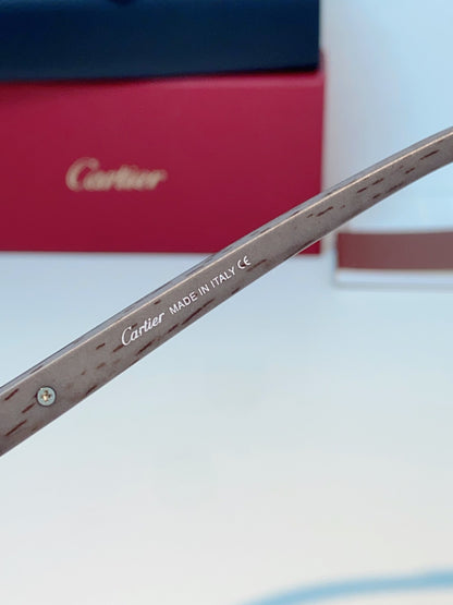 Cartier Metal Aviator Blue Lens Sunglasses for Men - detail image 9