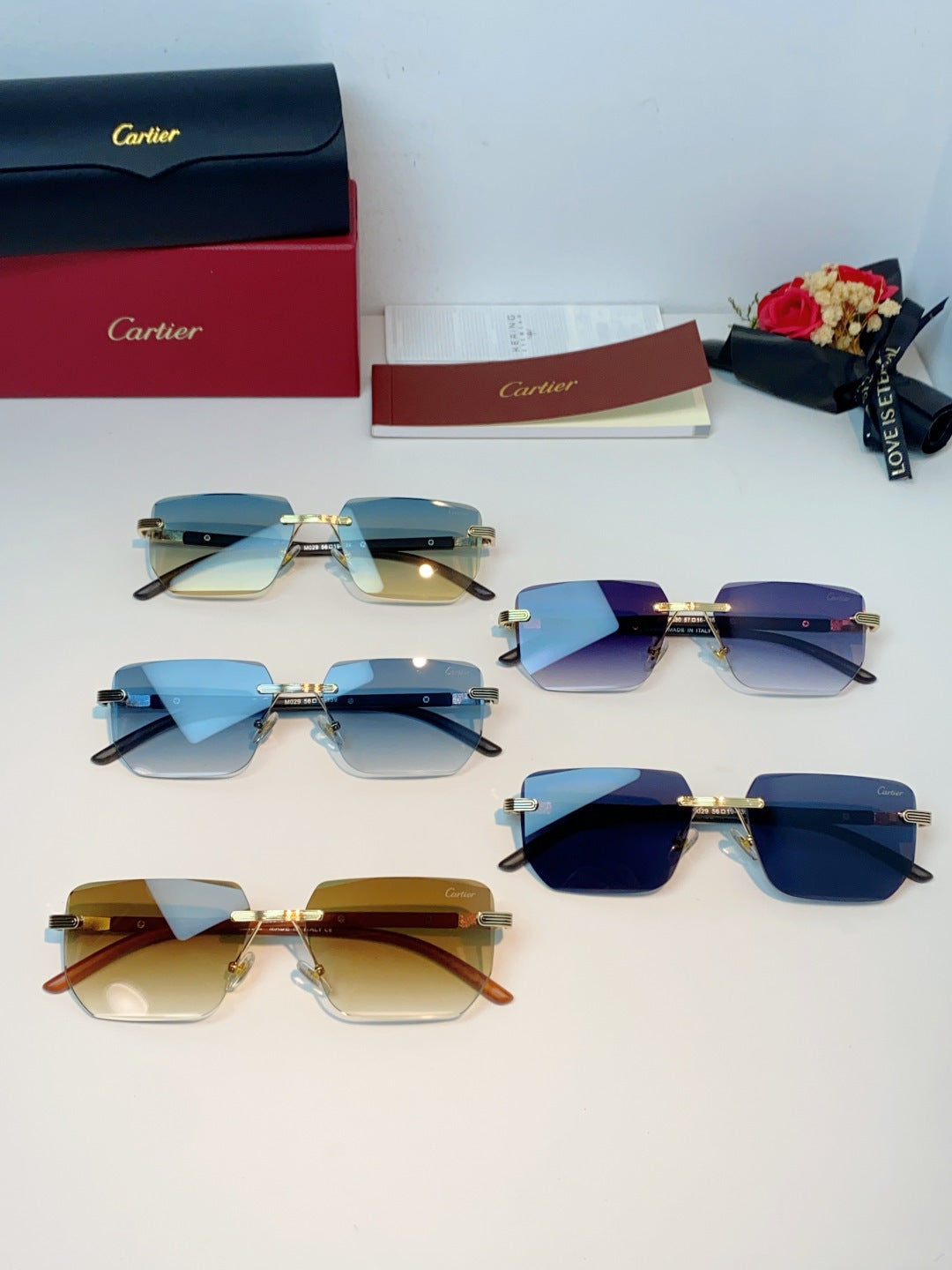 Cartier Lightweight Metal Rimless Silver Lens Sunglasses for Men & Wo - 358513 - detail image 12