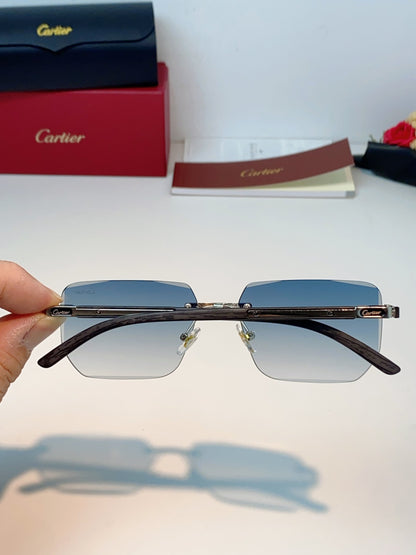 Cartier Lightweight Metal Rimless Silver Lens Sunglasses for Men & Wo - 358513 - detail image 5