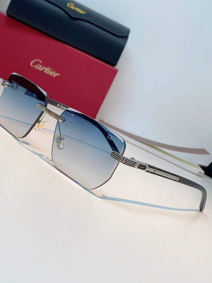 Cartier Lightweight Metal Rimless Silver Lens Sunglasses for Men & Wo - 358513 - detail image 6
