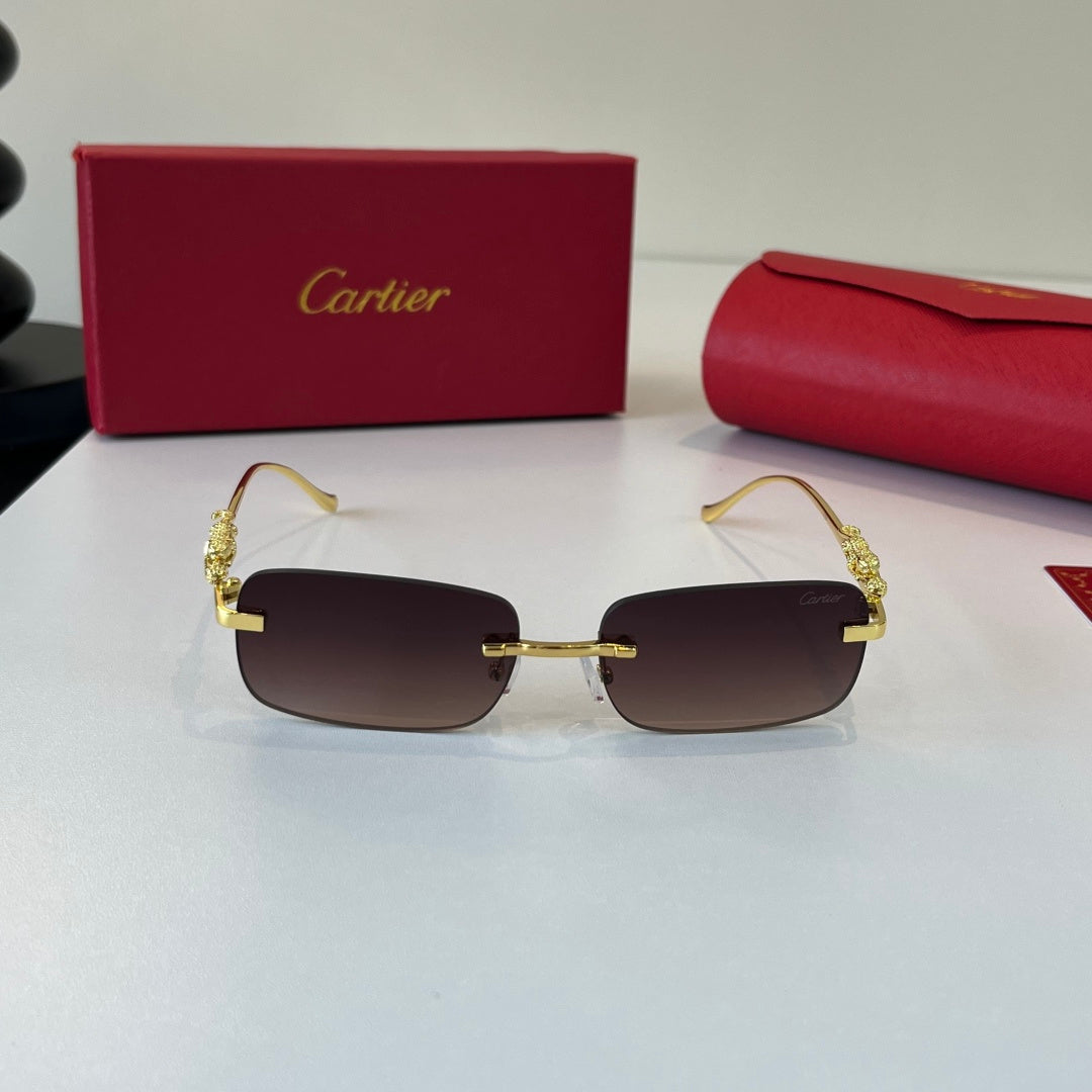 Cartier Lightweight Metal Rimless Silver Lens Sunglasses for Men & Wo - 358463 - detail image 2