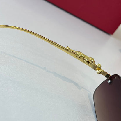 Cartier Lightweight Metal Rimless Silver Lens Sunglasses for Men & Wo - 358463 - detail image 10