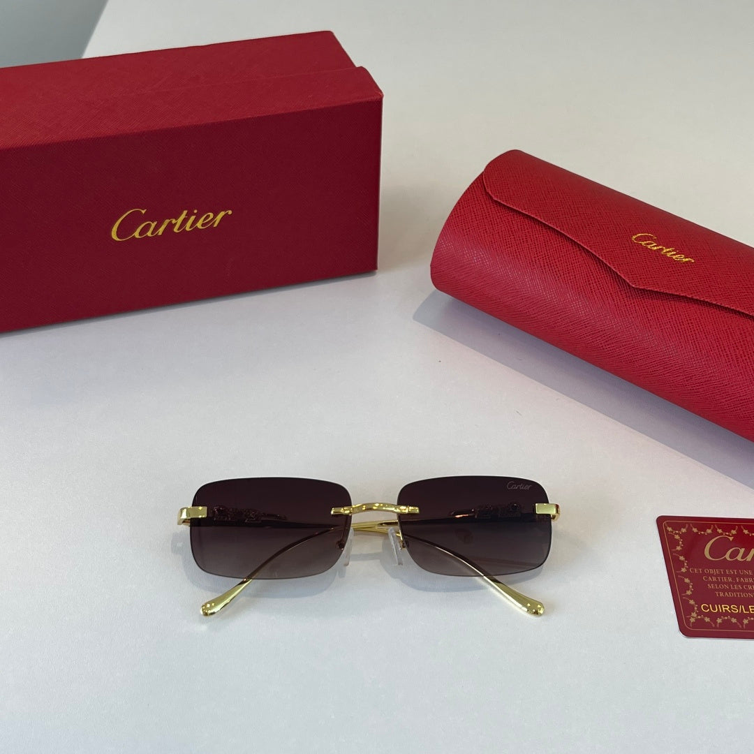 Cartier Lightweight Metal Rimless Silver Lens Sunglasses for Men & Wo - 382814 - detail image 4