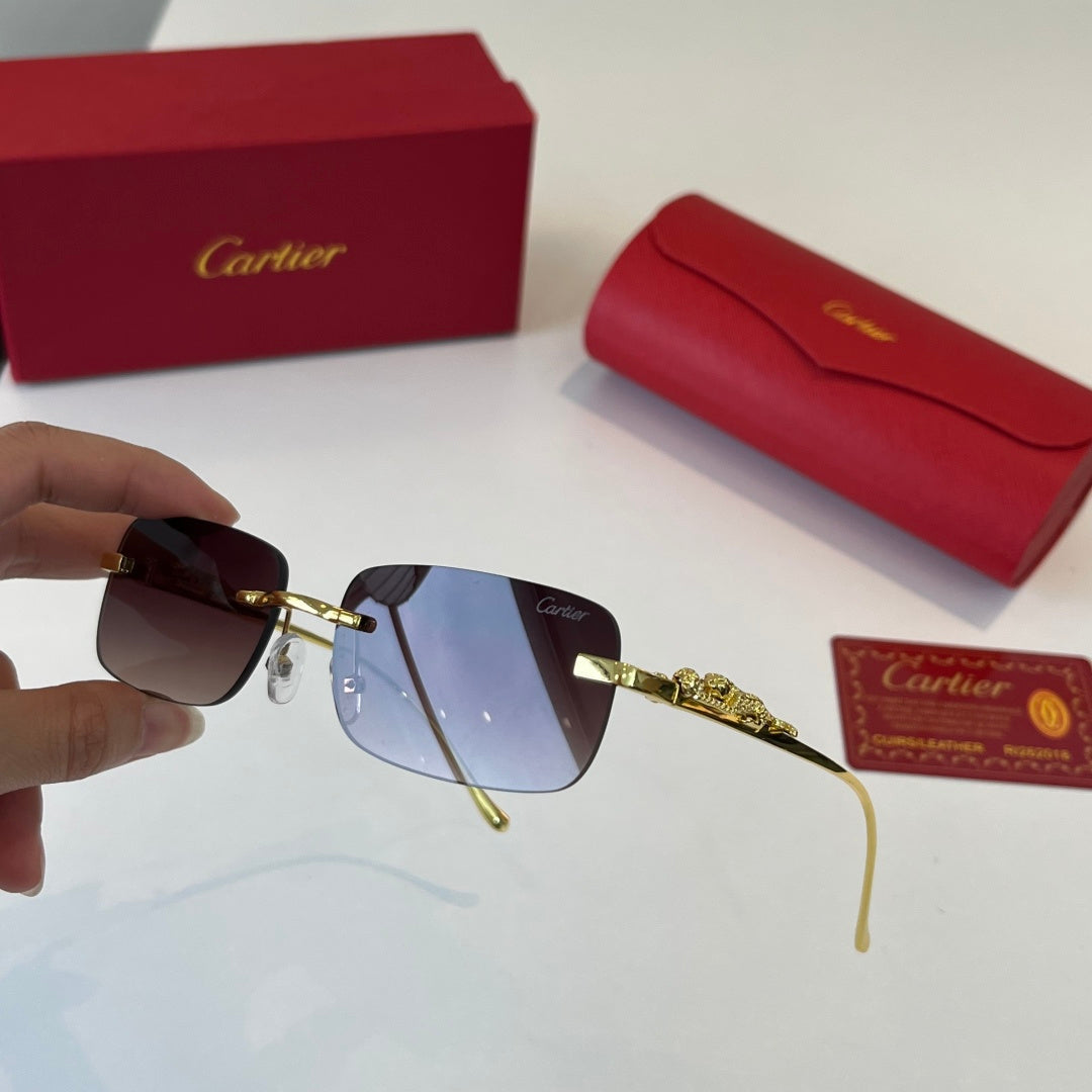 Cartier Lightweight Metal Rimless Silver Lens Sunglasses for Men & Wo - 382814 - detail image 9