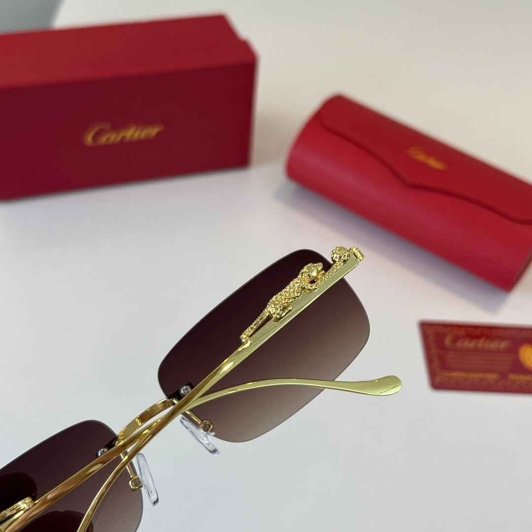 Cartier Lightweight Metal Rimless Silver Lens Sunglasses for Men & Wo - 358463 - detail image 7