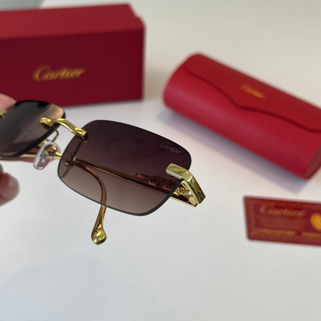 Cartier Lightweight Metal Rimless Silver Lens Sunglasses for Men & Wo - 358463 - detail image 6