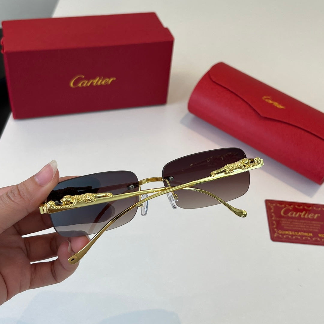 Cartier Lightweight Metal Rimless Silver Lens Sunglasses for Men & Wo - 382814 - detail image 8