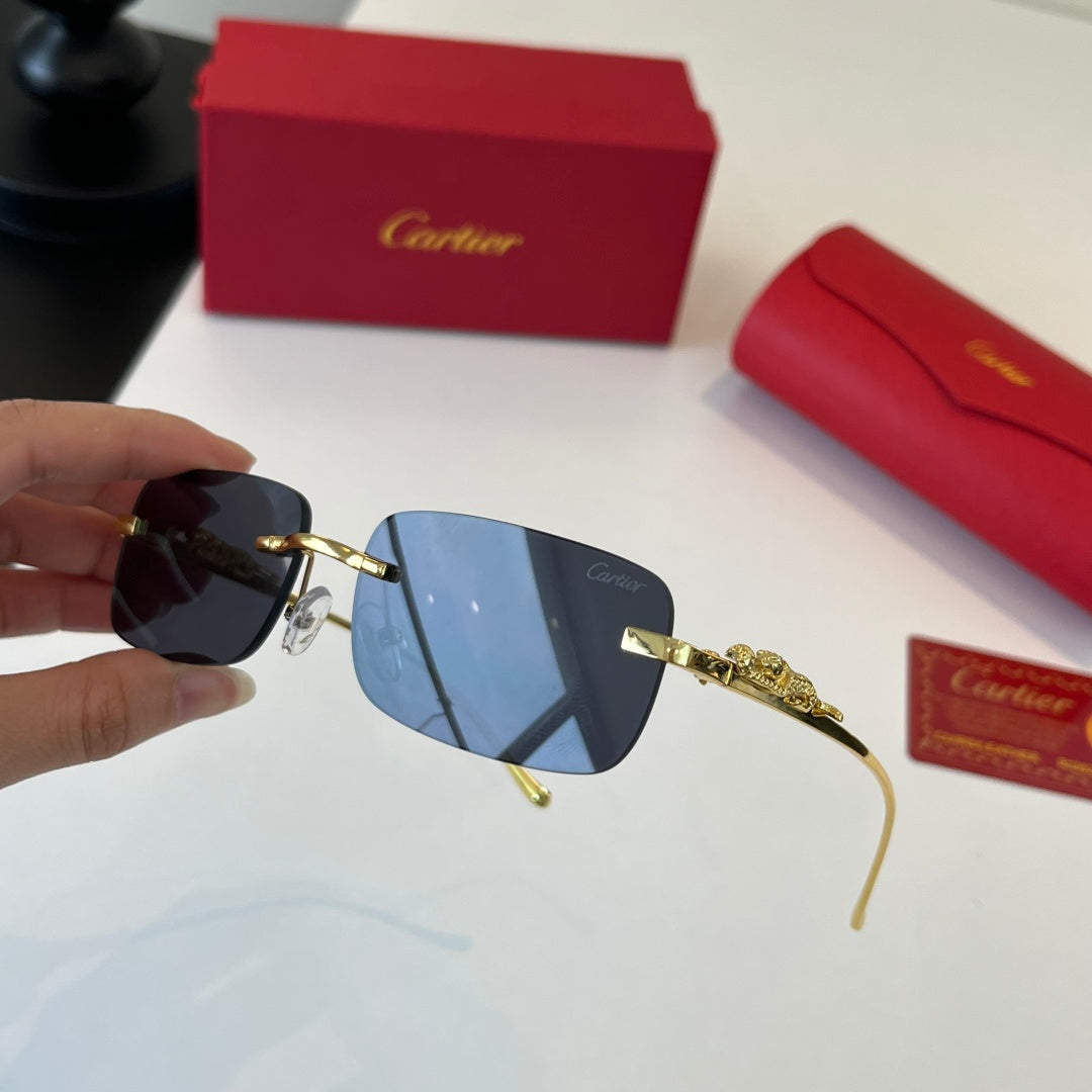 Cartier Lightweight Metal Rimless Silver Lens Sunglasses for Men & Wo - 358464 - detail image 9