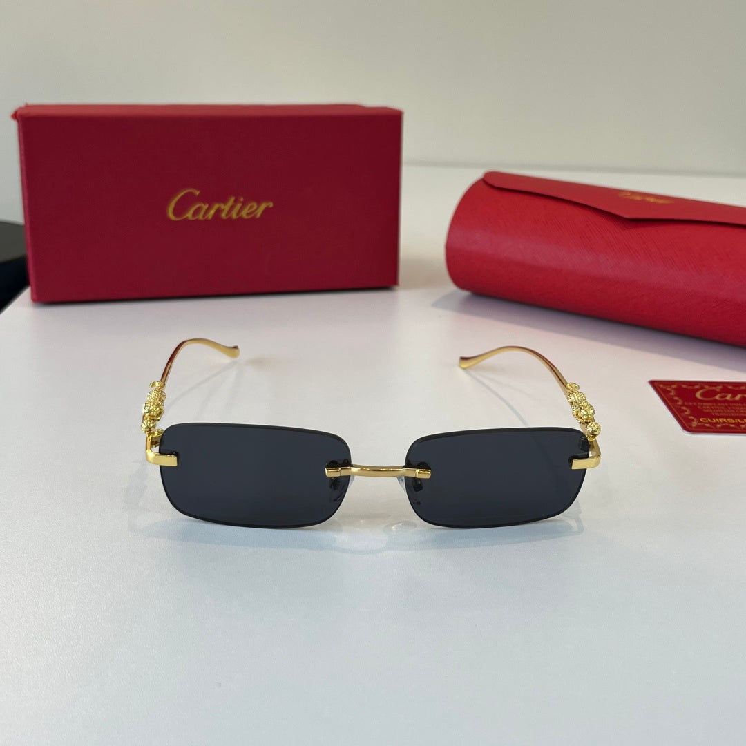 Cartier Lightweight Metal Rimless Silver Lens Sunglasses for Men & Wo - 358464 - detail image 2