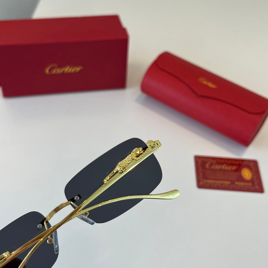 Cartier Lightweight Metal Rimless Silver Lens Sunglasses for Men & Wo - 382815 - detail image 7