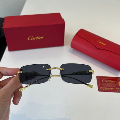 Cartier Lightweight Metal Rimless Silver Lens Sunglasses for Men & Wo - 382815 - detail image 5