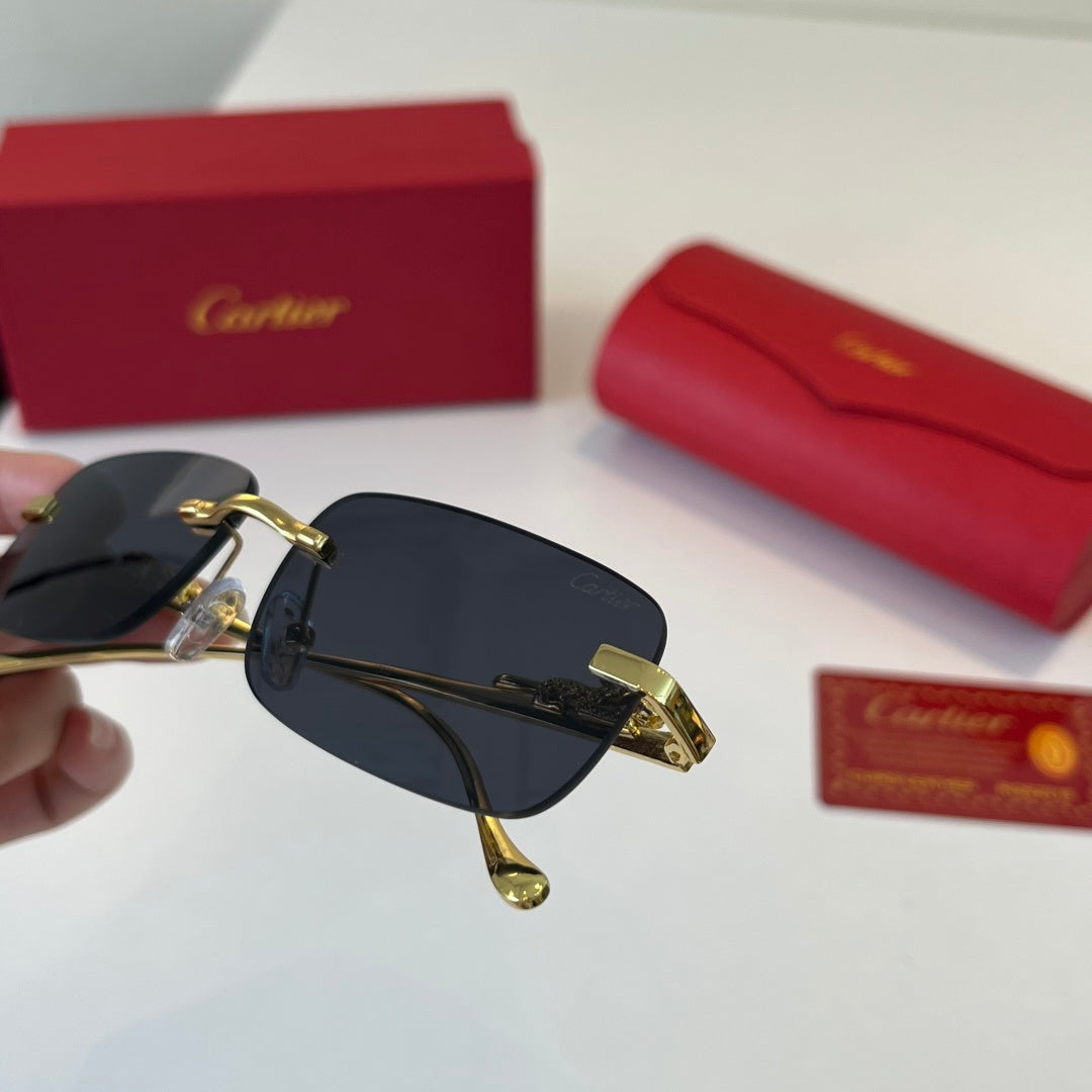 Cartier Lightweight Metal Rimless Silver Lens Sunglasses for Men & Wo - 358464 - detail image 6