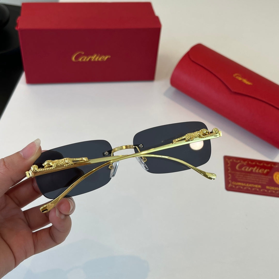 Cartier Lightweight Metal Rimless Silver Lens Sunglasses for Men & Wo - 358464 - detail image 8