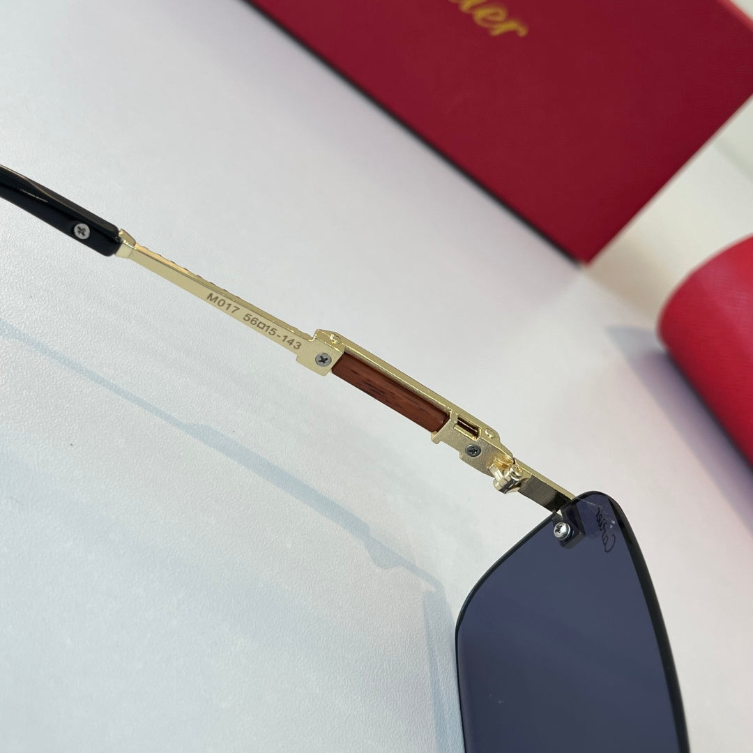 Cartier Lightweight Metal Rimless Blue Lens Sunglasses for Men & Wome - 358465 - detail image 10
