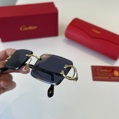 Cartier Lightweight Metal Rimless Silver Lens Sunglasses for Men & Wo - 358466 - detail image 7