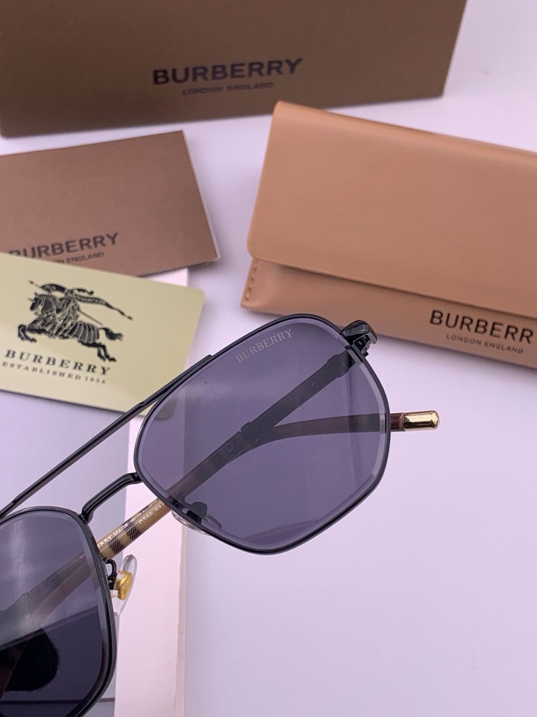Burberry B938 Aviator Blue Lens Sunglasses for Men - 372313 - detail image 5