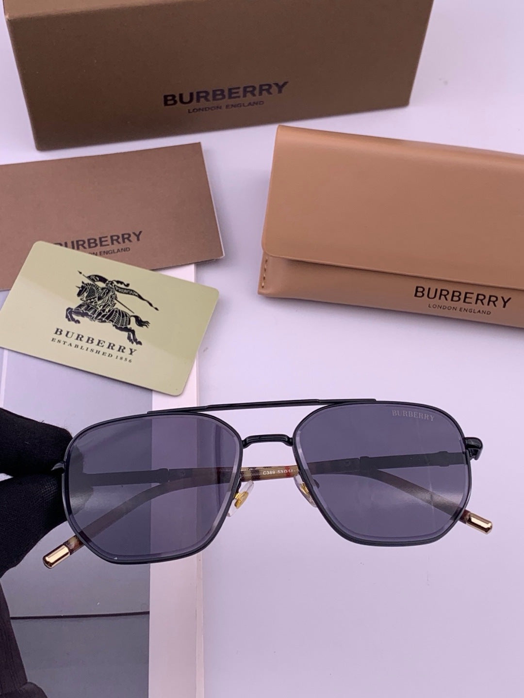 Burberry B938 Aviator Blue Lens Sunglasses for Men - 372313