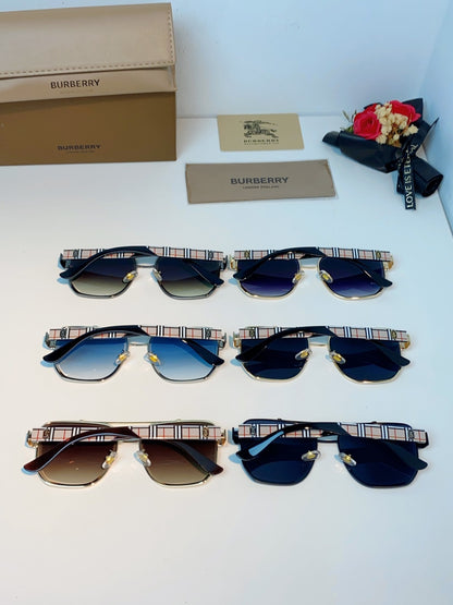 Burberry Metal Square Brown Lens Sunglasses for Men - detail image 10