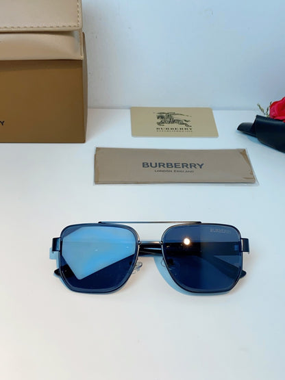 Burberry Metal Square Blue Lens Sunglasses for Men - detail image 10