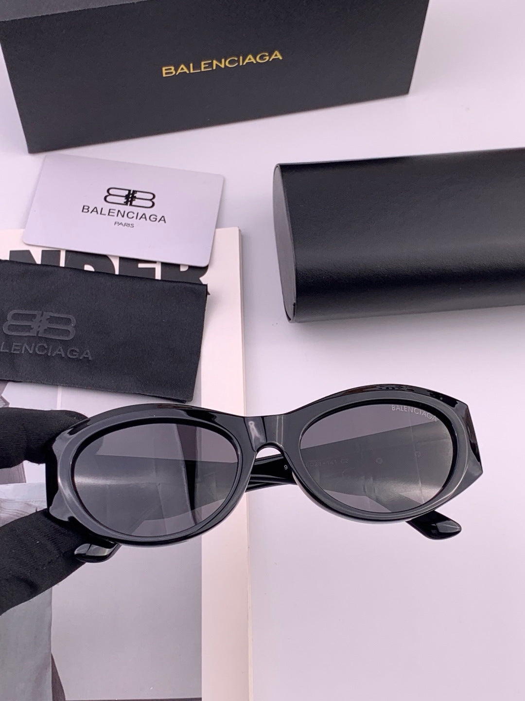 Balenciaga BL2992 Polarized Metal Fashion Black Lens Sunglasses - 382932 - detail image 2