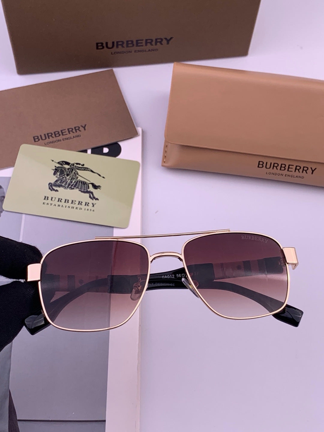 Burberry B201 Aviator Black Lens Sunglasses for Men - 399083