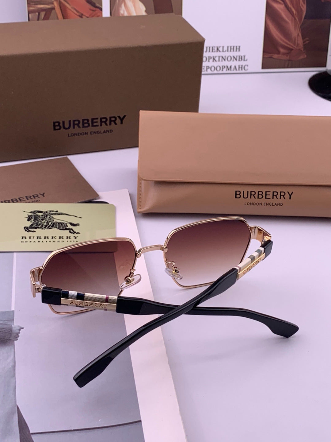 Burberry 101 Aviator Purple Lens Sunglasses for Men - 399088 - detail image 4