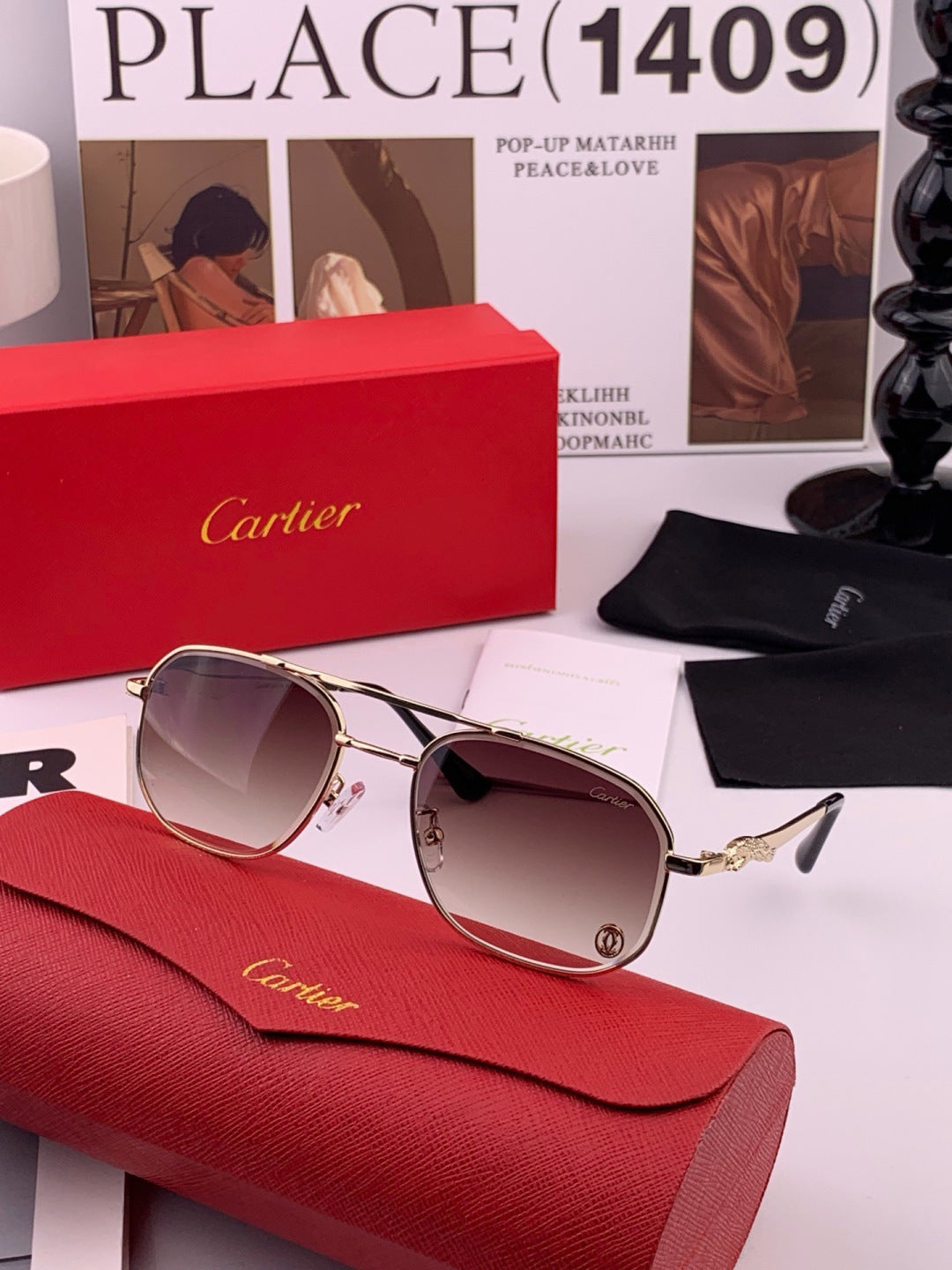 Cartier K61758 Fashion Pink Lens Sunglasses for Men & Women - 398995 - detail image 4