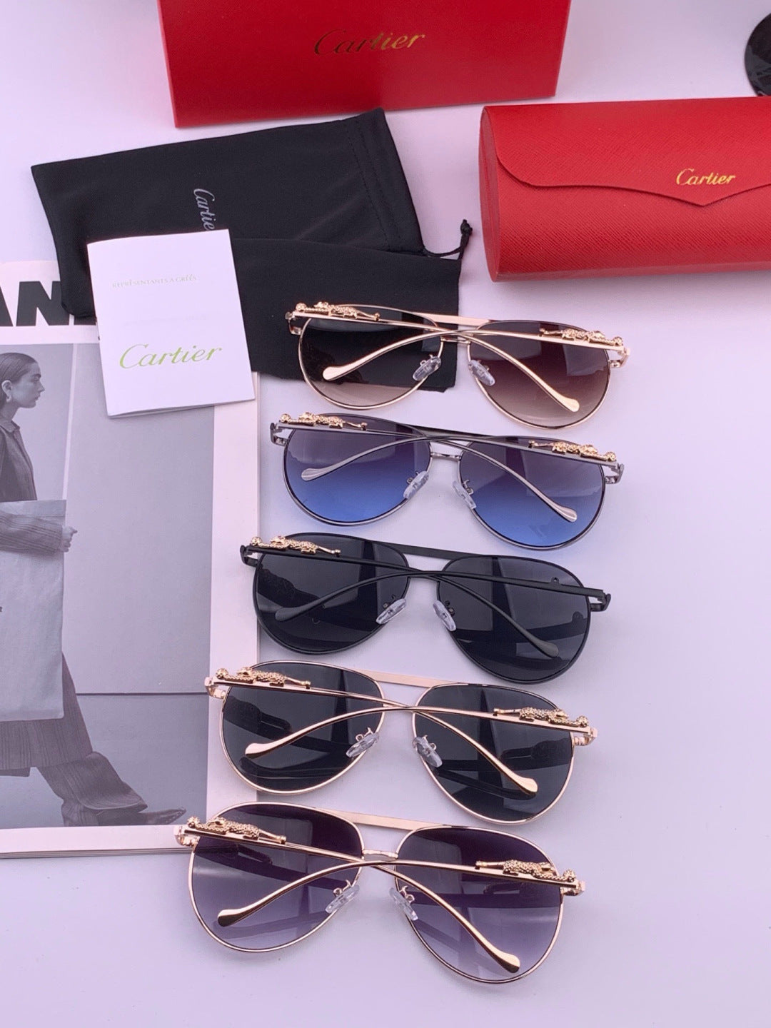 Cartier K41758 Fashion Black Lens Sunglasses for Men & Women - 398998 - detail image 7