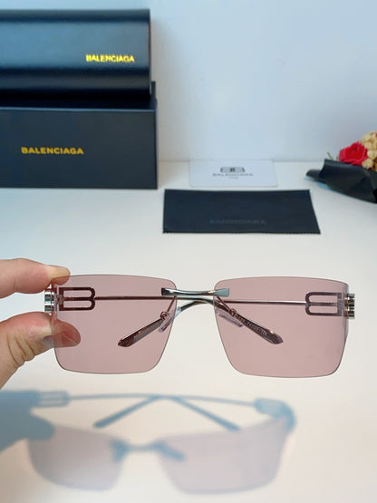 Balenciaga Lightweight Rimless Pink Lens Sunglasses for Men & Women - detail image 4