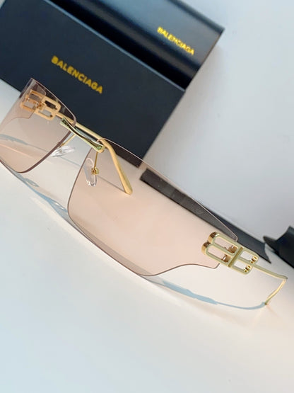 Balenciaga Lightweight Rimless Gold Lens Sunglasses for Men & Women - detail image 7