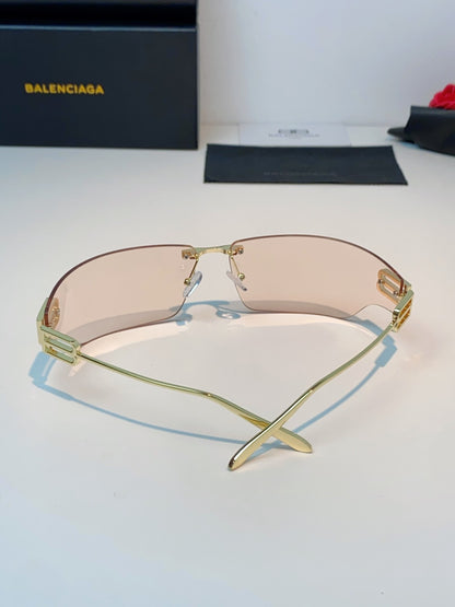 Balenciaga Lightweight Rimless Gold Lens Sunglasses for Men & Women - detail image 3
