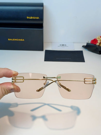 Balenciaga Lightweight Rimless Gold Lens Sunglasses for Men & Women - detail image 4