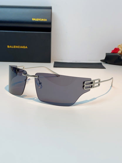 Balenciaga Lightweight Rimless Gray Lens Sunglasses for Men & Women