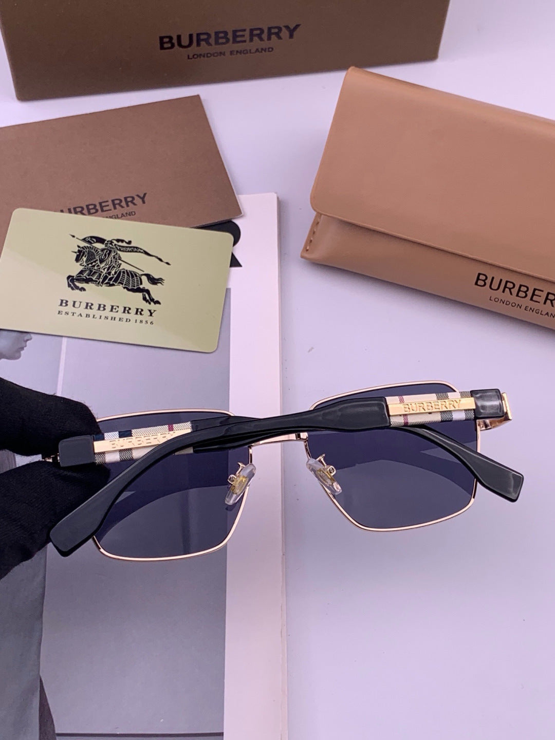 Burberry 101 Aviator Blue Lens Sunglasses for Men - 432457 - detail image 3