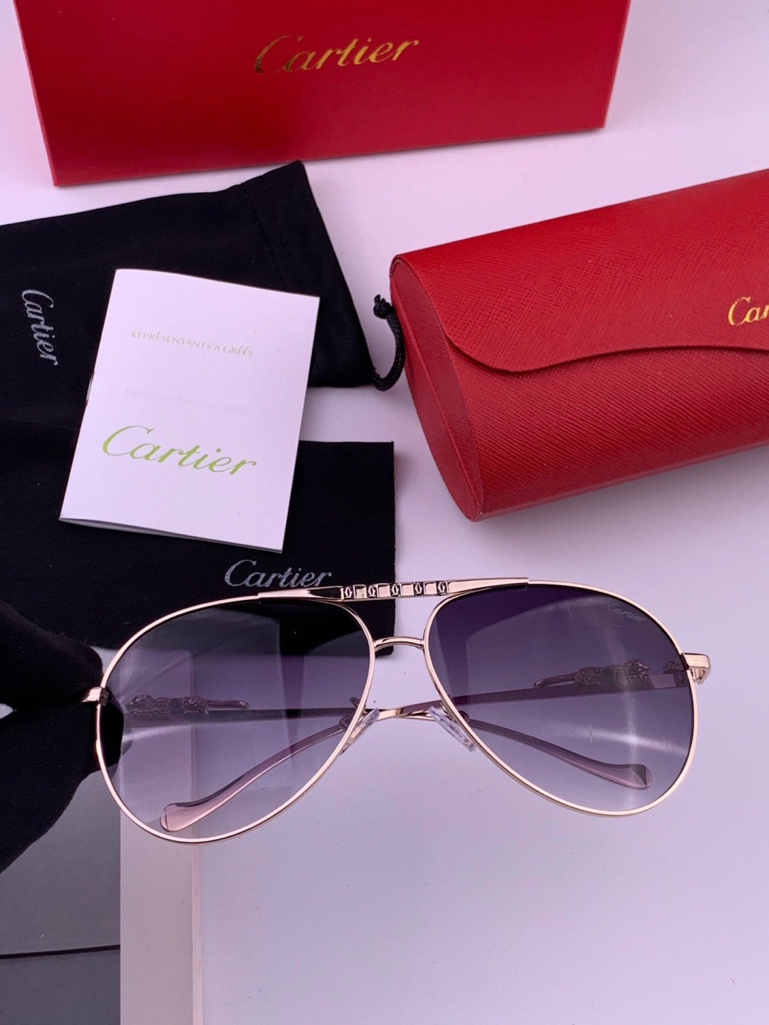 Cartier K41758 Fashion Black Lens Sunglasses for Men & Women - 432218