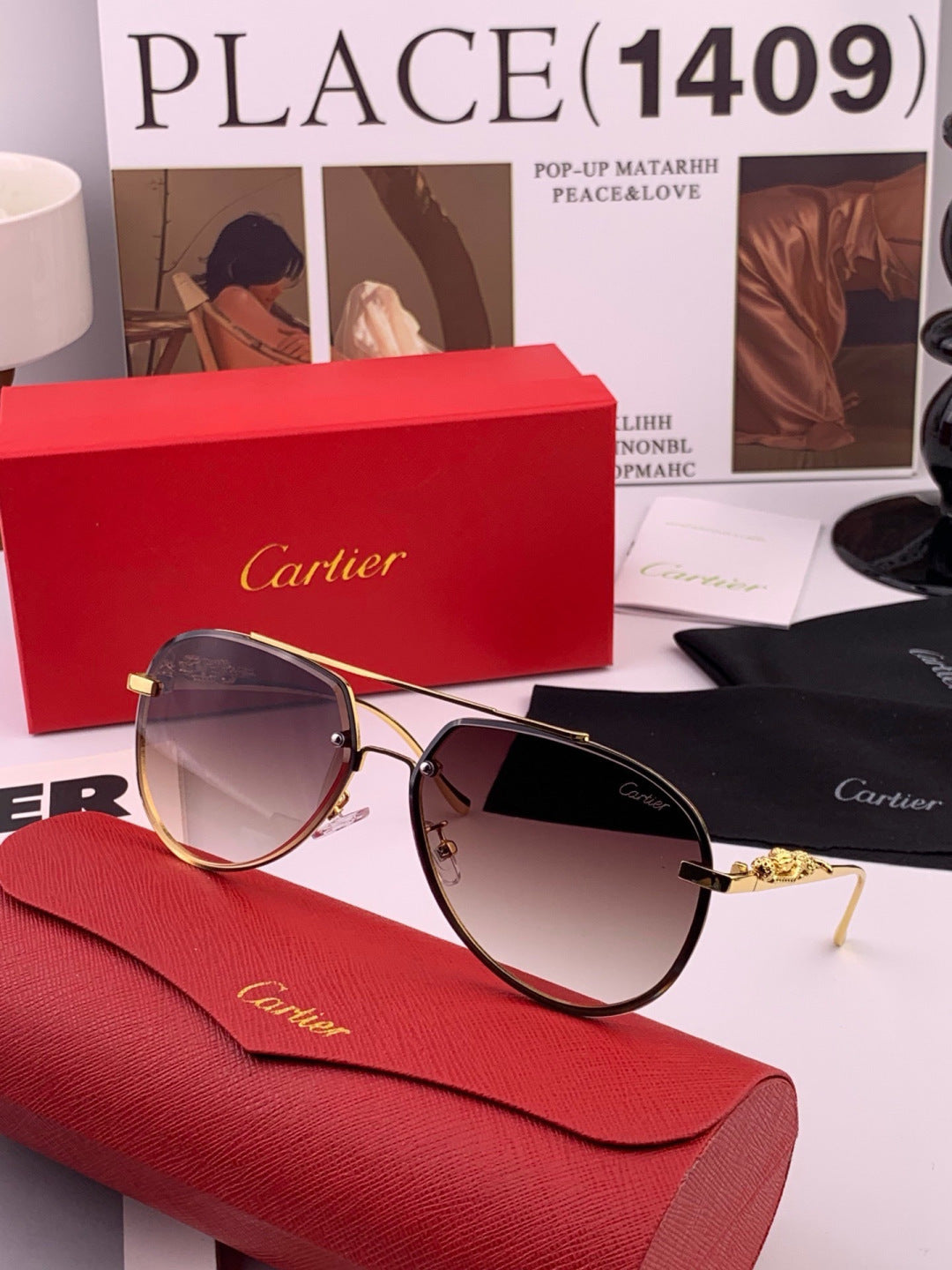 Cartier K21758 Fashion Black Lens Sunglasses for Men & Women - 432219 - detail image 5