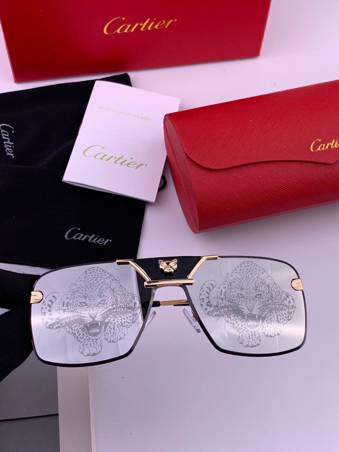Cartier K11735 Fashion Black Lens Sunglasses for Men & Women - 432214 - detail image 3