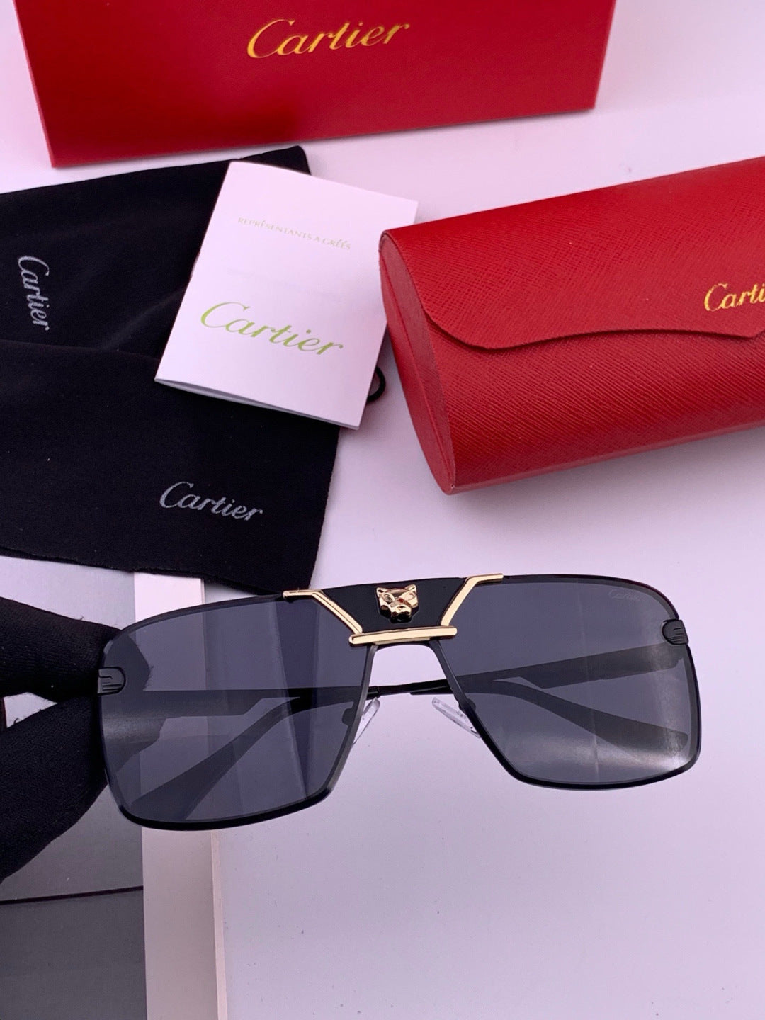 Cartier K11735 Fashion Black Lens Sunglasses for Men & Women - 432214 - detail image 4