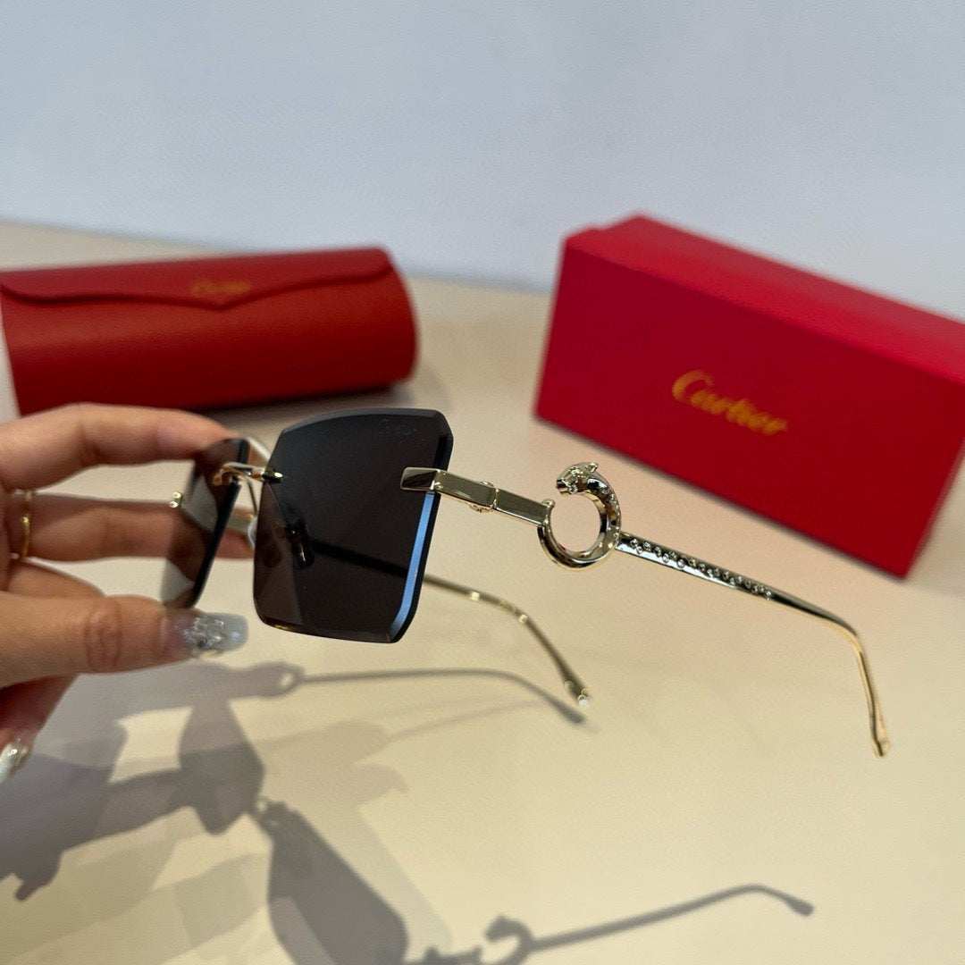 Cartier Lightweight Metal Rimless Silver Lens Sunglasses for Men & Wo - 432401 - detail image 4
