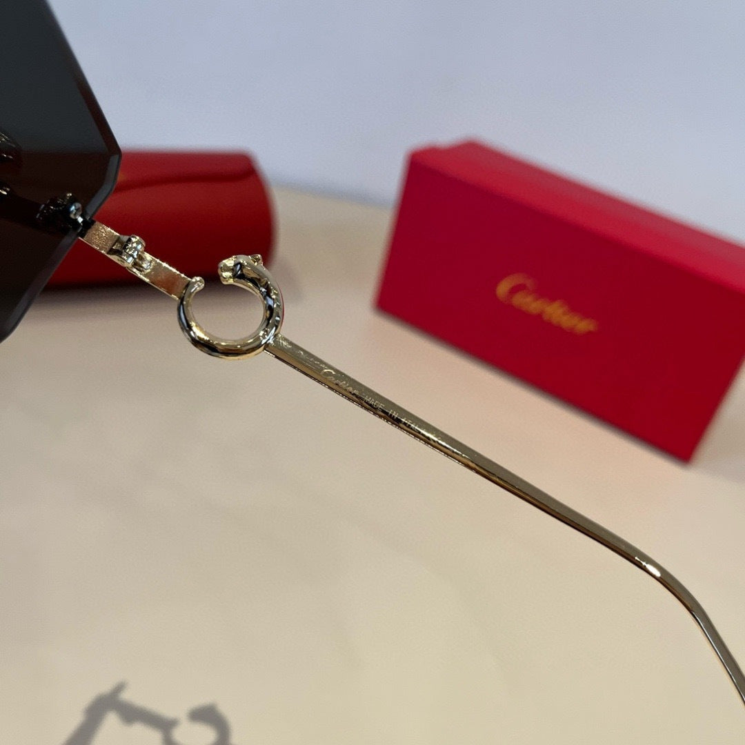 Cartier Lightweight Metal Rimless Silver Lens Sunglasses for Men & Wo - 465773 - detail image 8